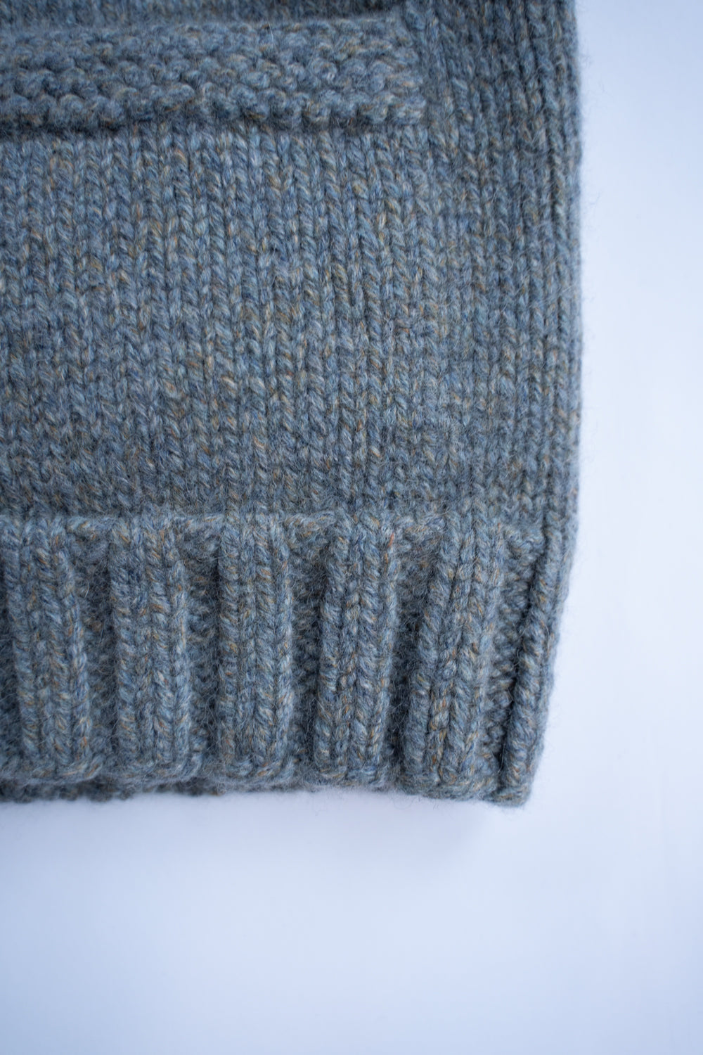 yak/lambs multi ply HAND KNITTING cowichan sweater(FADE BLUE)