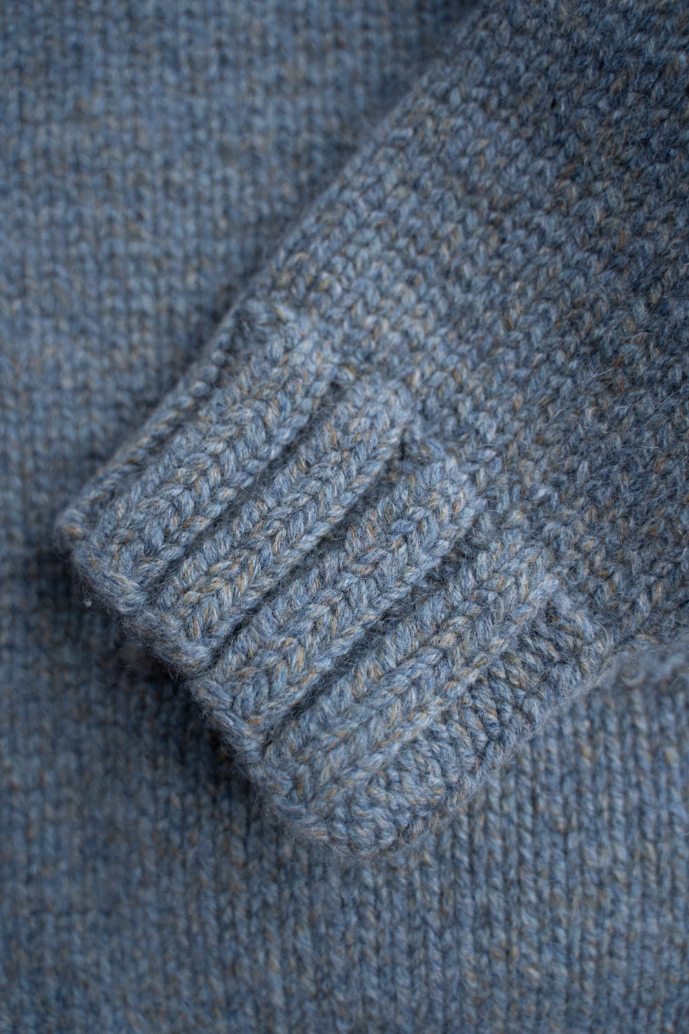 yak/lambs multi ply HAND KNITTING cowichan sweater(FADE BLUE)