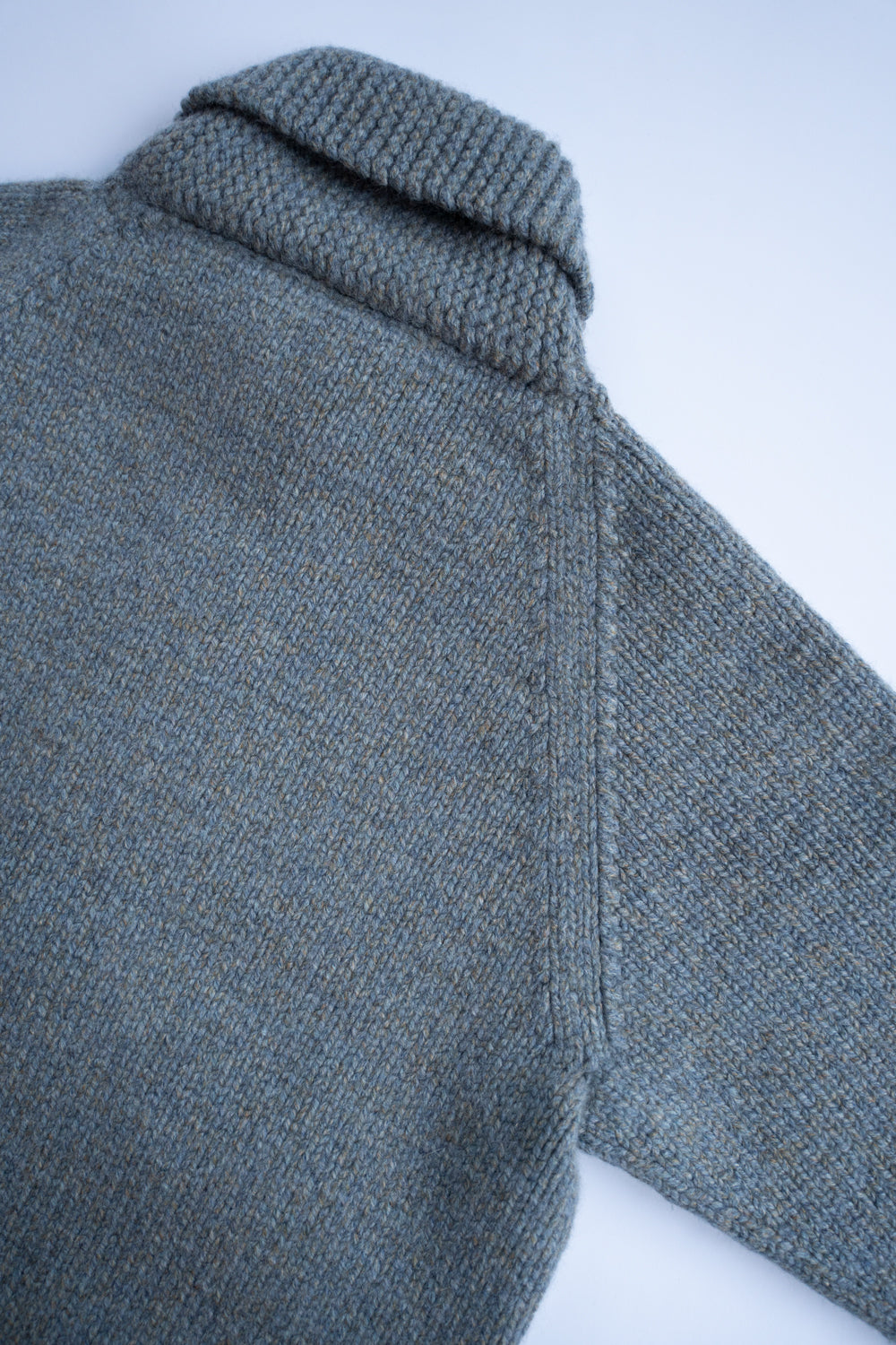 yak/lambs multi ply HAND KNITTING cowichan sweater(FADE BLUE)