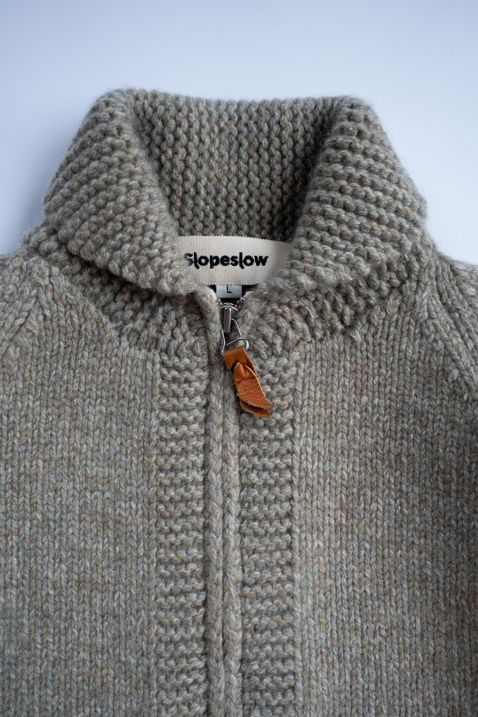 yak/lambs multi ply HAND KNITTING cowichan sweater(FOG)