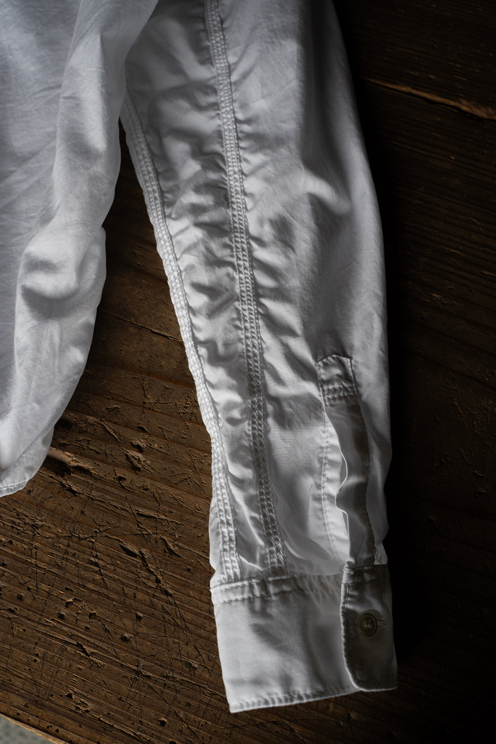 SH04B ボックスワイド3本針シャツ(WHITE)