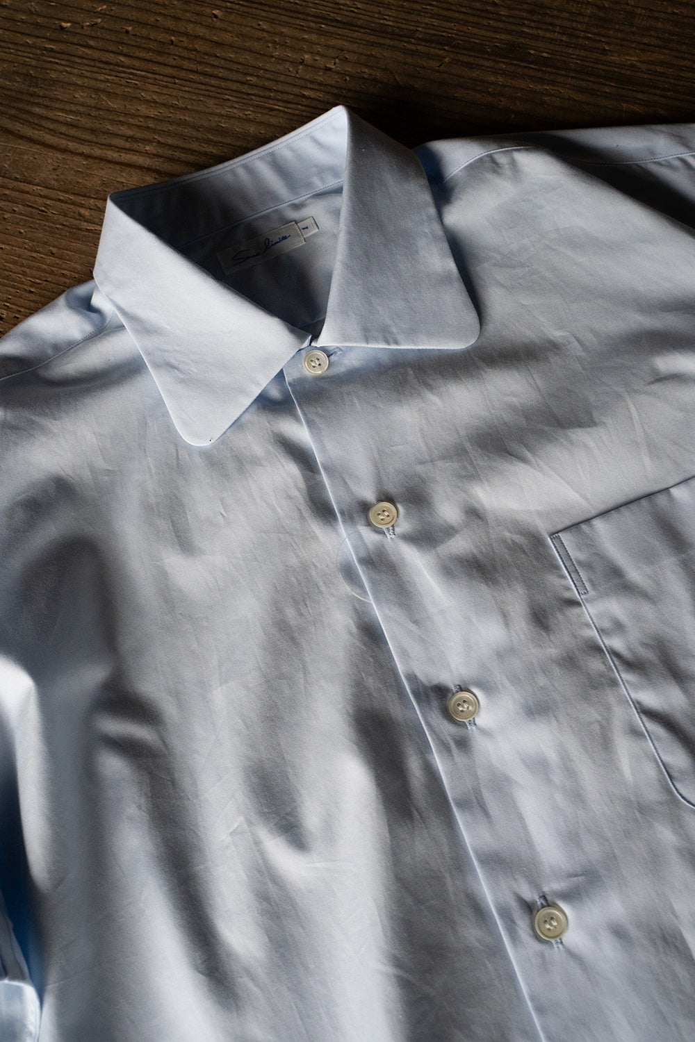 【ラスト1点】SH04B ブロードボックスNEWワイドカラーシャツ(SAX)