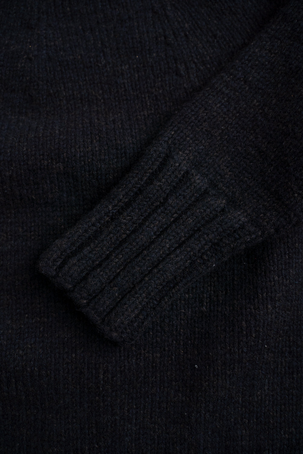 【ラスト1点】yak/lambs multi ply HAND KNITTING yoke top turtle neck sweater(DARK NAVY)