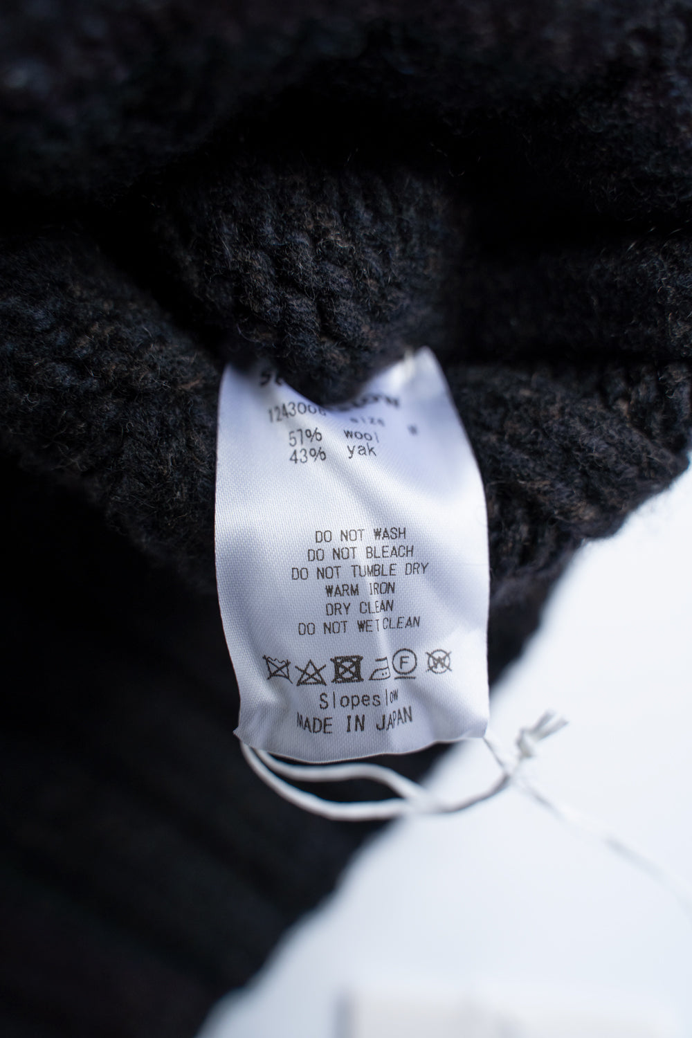 【ラスト1点】yak/lambs multi ply HAND KNITTING yoke top turtle neck sweater(DARK NAVY)