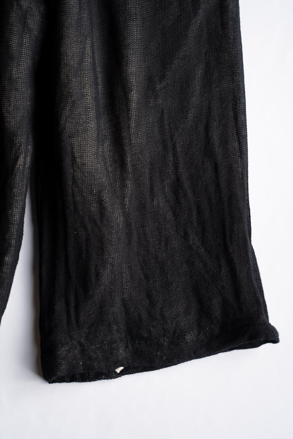 【ラスト1点】Black Mohair Leno Cloth Baggy Pants/ブラックモヘアレノクロスバギーパンツ(BLACK)