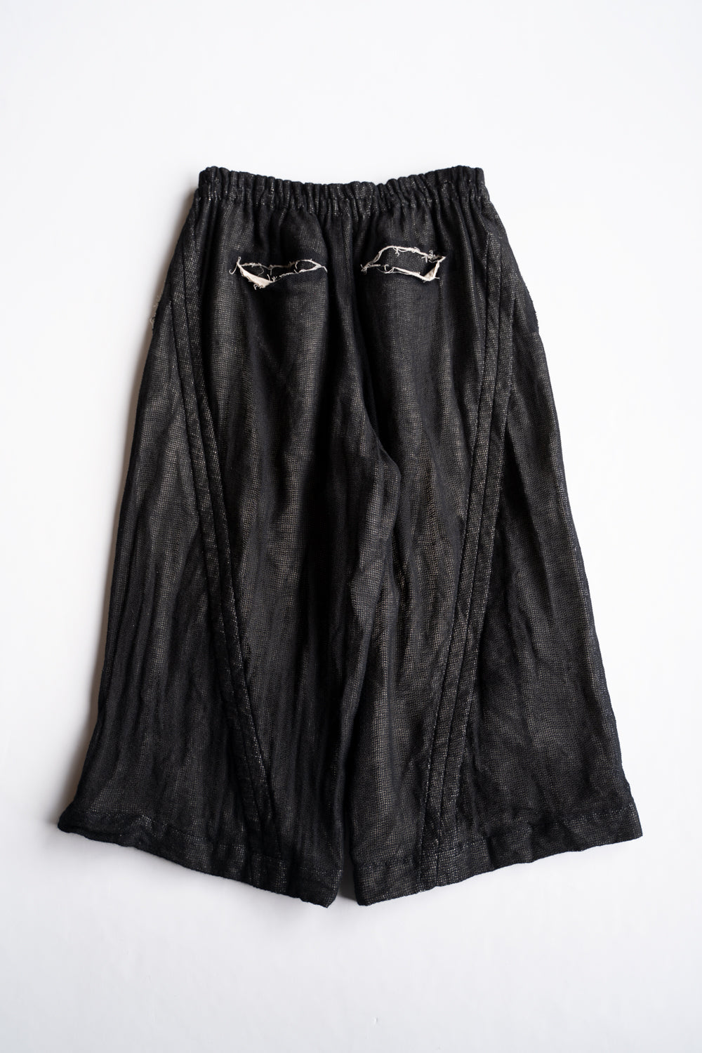 【ラスト1点】Black Mohair Leno Cloth Baggy Pants/ブラックモヘアレノクロスバギーパンツ(BLACK)