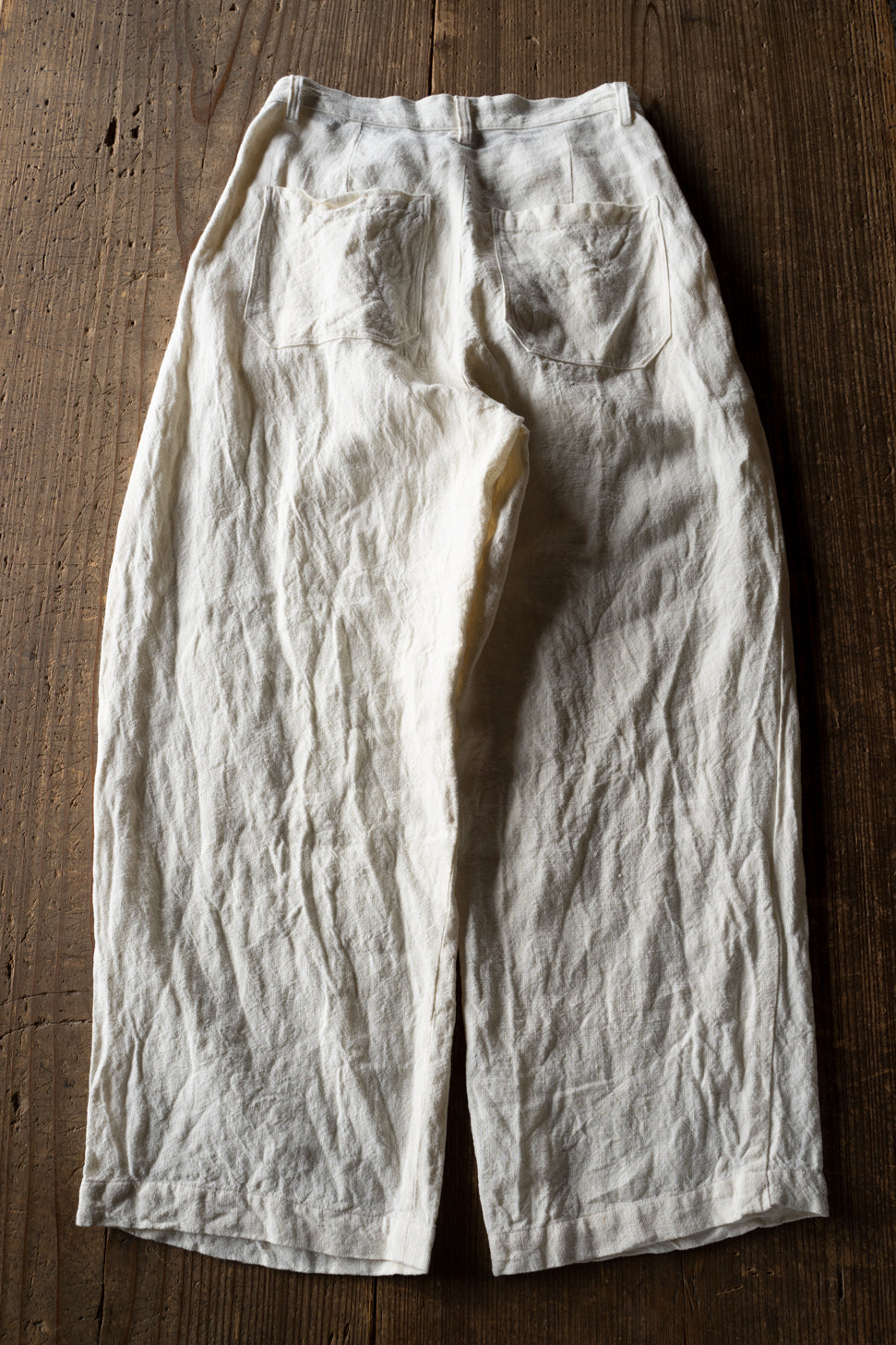 【ラスト1点】Canvas Linen Straight Pants/キャンバスリネンストレートパンツ(WHITE)