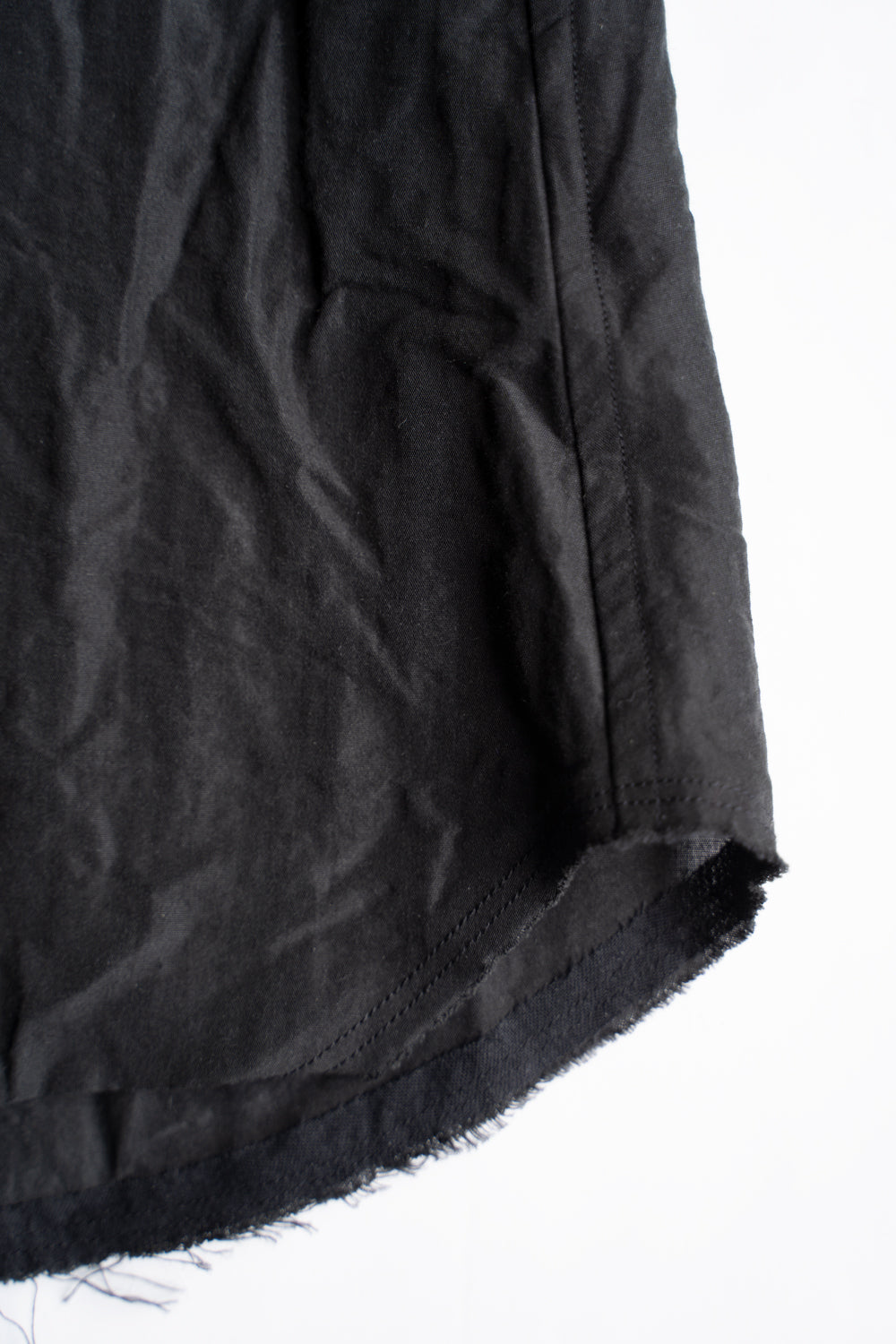 【ラスト1点】Lustrous Cotton Ramie Shadow Panel Shirt/ラストラスコットンラミーシャドウパネルシャツ(SMOKY BLACK)