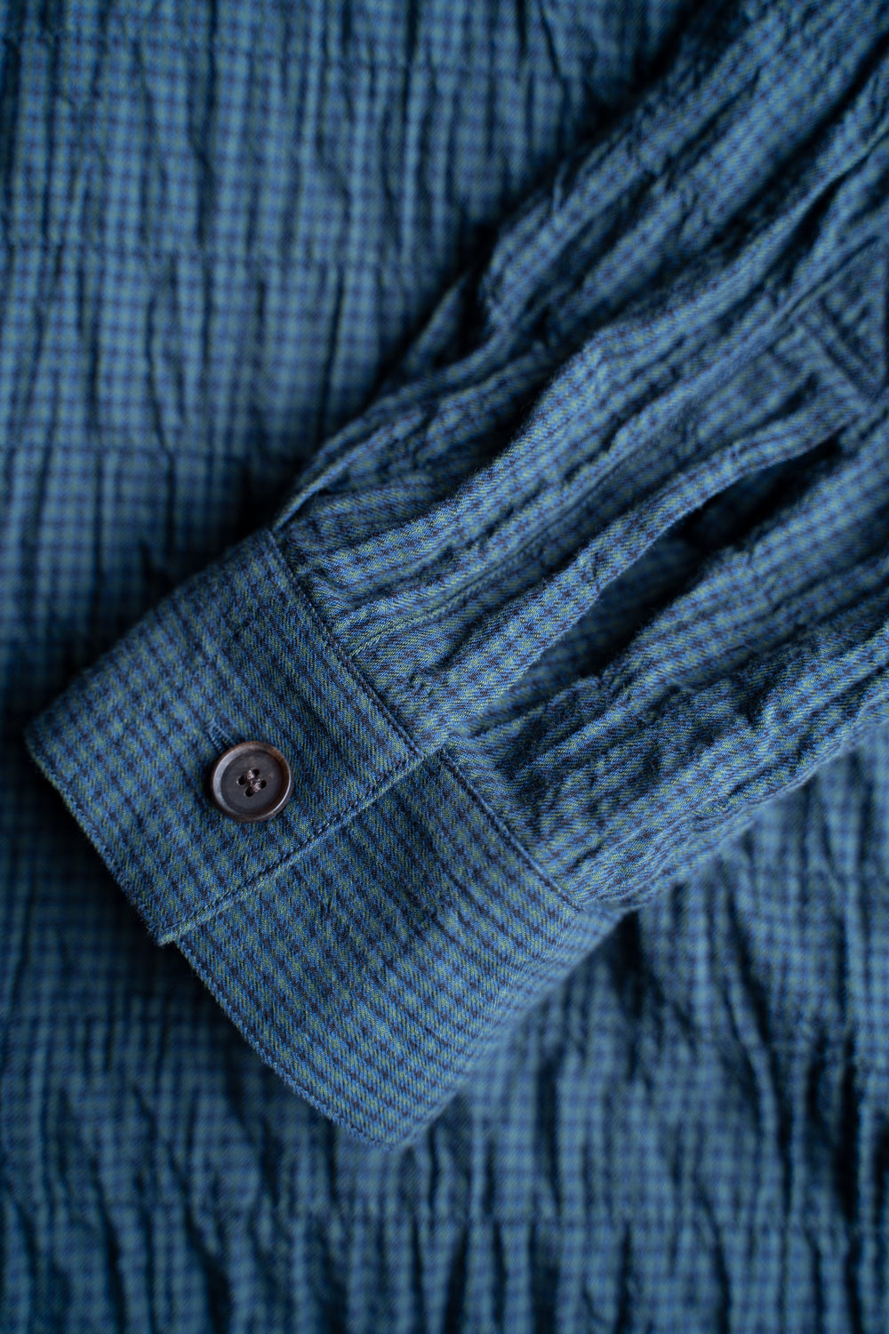 【ラスト1点】Shearling Twill Check Shadow Panel Shirt/シャーリングツイルチェックシャドウパネルシャツ(NAVY GREEN)