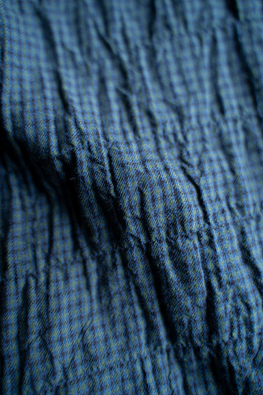【ラスト1点】Shearling Twill Check Shadow Panel Shirt/シャーリングツイルチェックシャドウパネルシャツ(NAVY GREEN)
