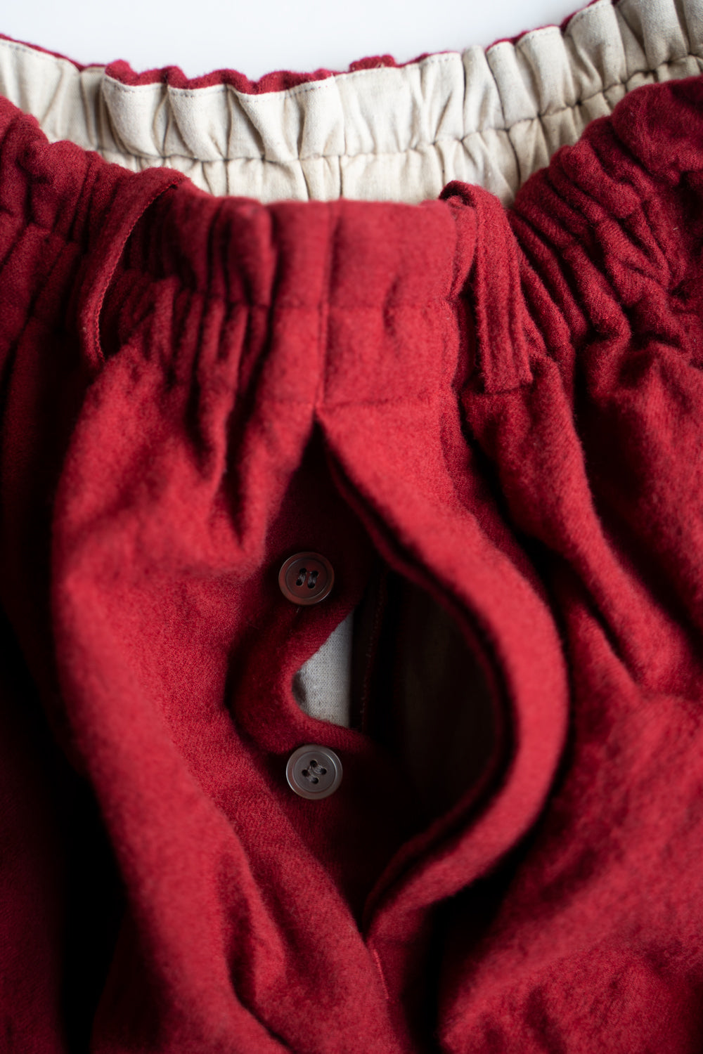 【ラスト1点】Randomly Felted Fabric Circle Pants//ランダムリーフェルトファブリックサークルパンツ(RED)
