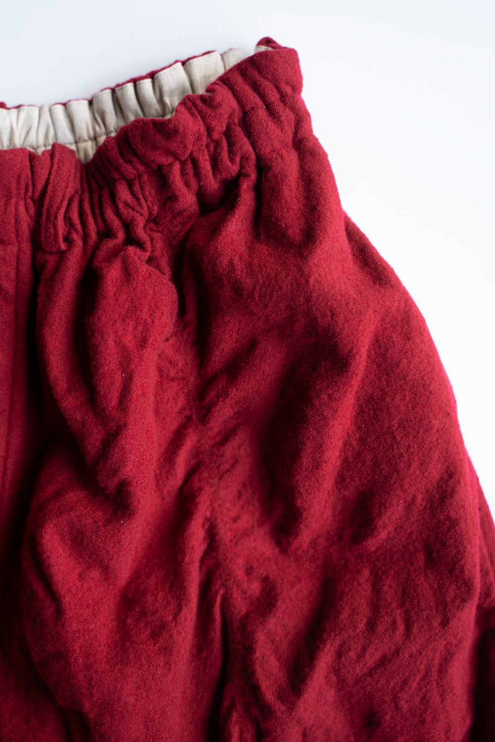 【ラスト1点】Randomly Felted Fabric Circle Pants//ランダムリーフェルトファブリックサークルパンツ(RED)