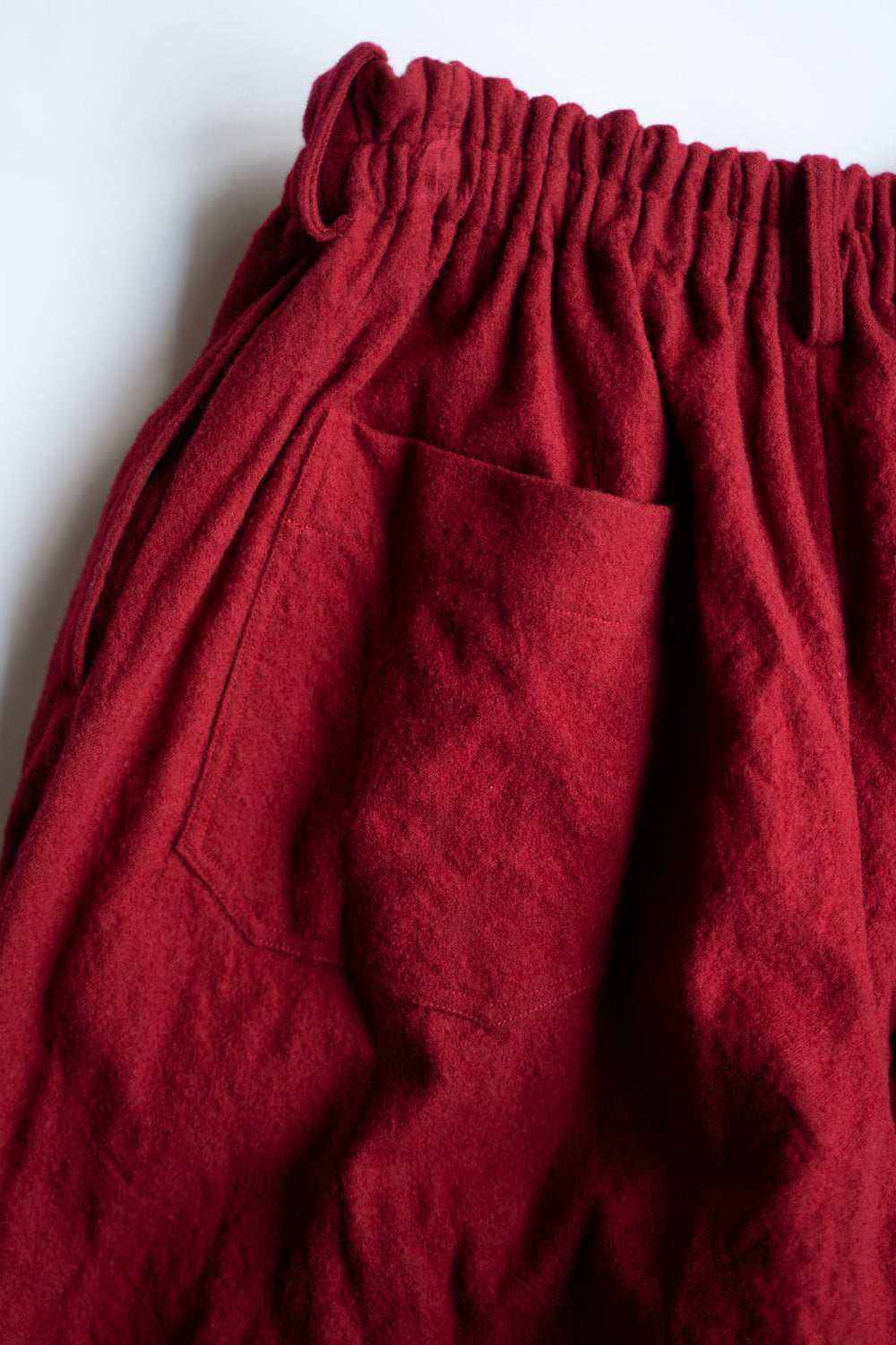 【ラスト1点】Randomly Felted Fabric Circle Pants//ランダムリーフェルトファブリックサークルパンツ(RED)