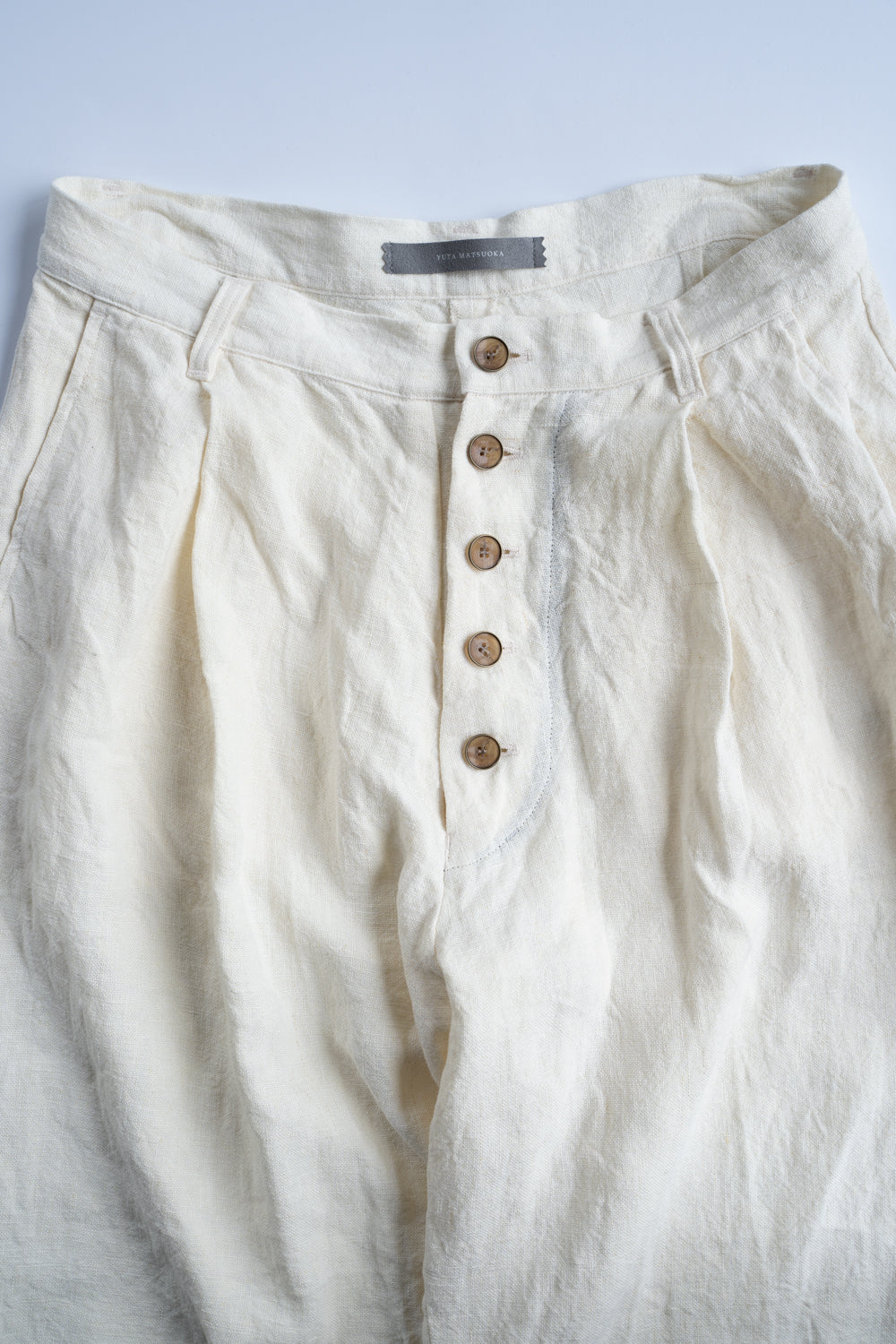 【ラスト1点】Canvas Linen Straight Pants/キャンバスリネンストレートパンツ(WHITE)