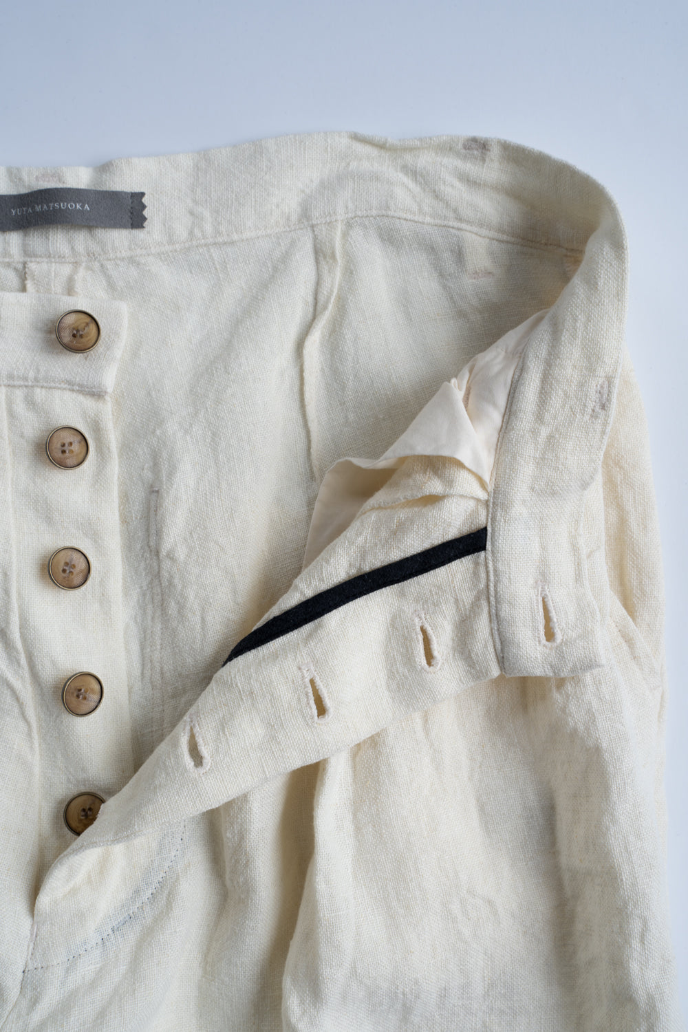 【ラスト1点】Canvas Linen Straight Pants/キャンバスリネンストレートパンツ(WHITE)