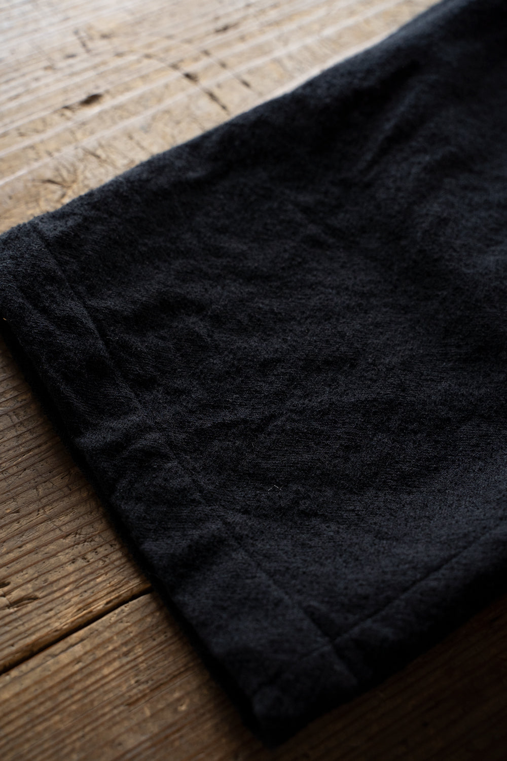 Loop Yarn Herringbone Straight Pants/ループヤーンへリンボンストレートパンツ(BLACK)
