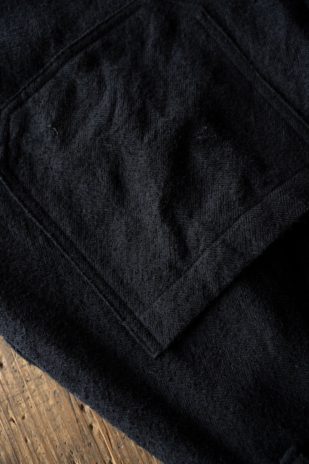 Loop Yarn Herringbone Straight Pants/ループヤーンへリンボンストレートパンツ(BLACK)