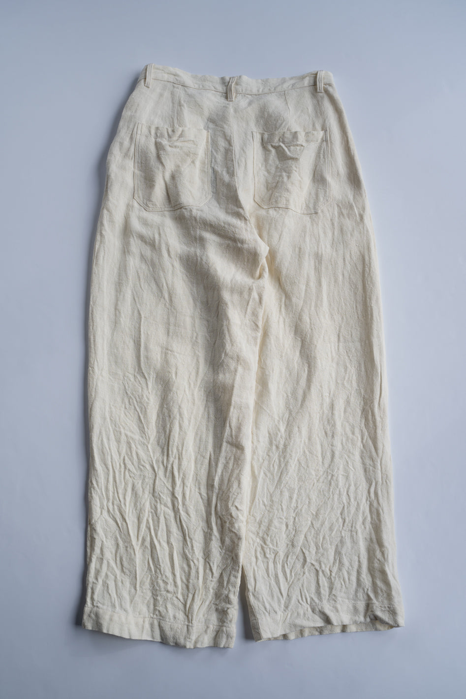 【ラスト1点】Canvas Linen Straight Pants/キャンバスリネンストレートパンツ(WHITE)