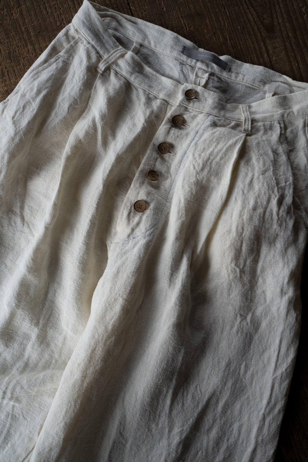 【ラスト1点】Canvas Linen Straight Pants/キャンバスリネンストレートパンツ(WHITE)