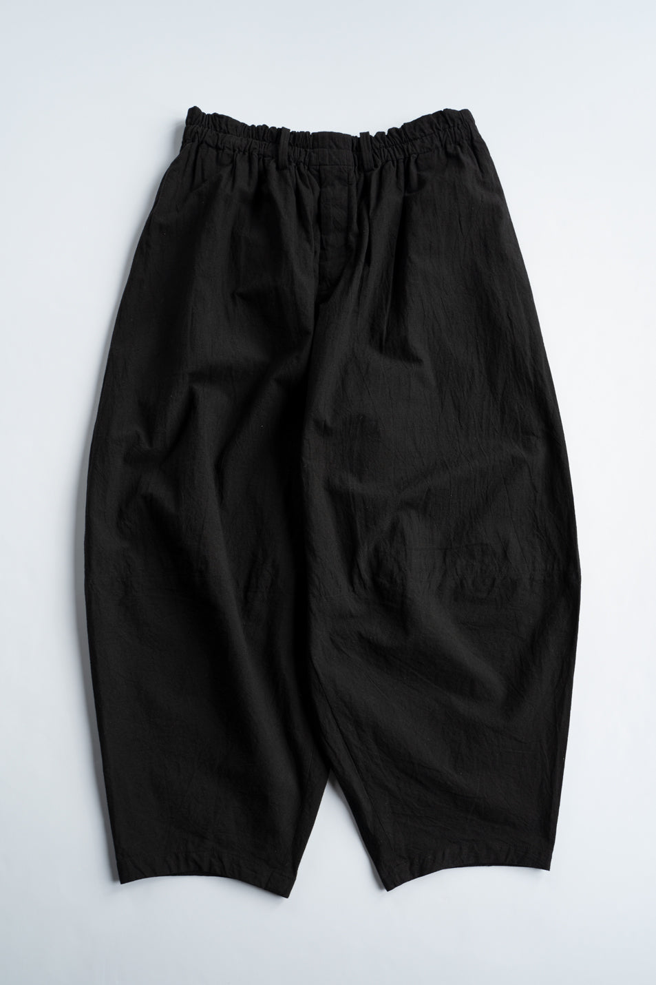 【ラスト1点】Sheeting Dyed Plain Weave Circle Pants/シーチングダイドプレーンウィーブサークルパンツ(BLACK)