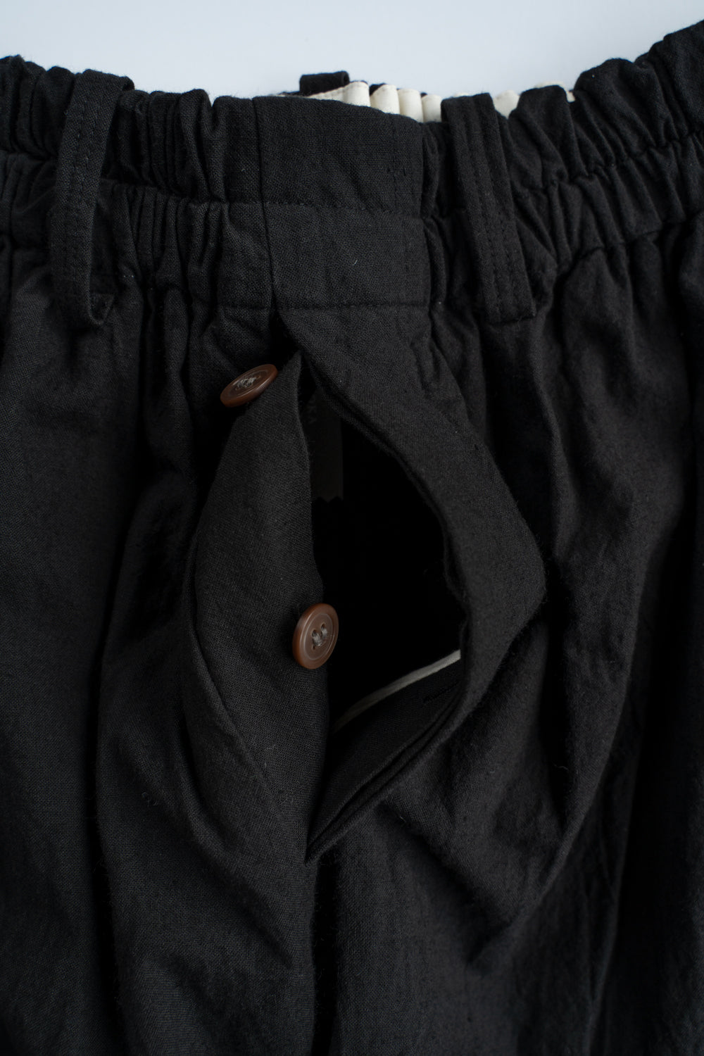 【ラスト1点】Sheeting Dyed Plain Weave Circle Pants/シーチングダイドプレーンウィーブサークルパンツ(BLACK)