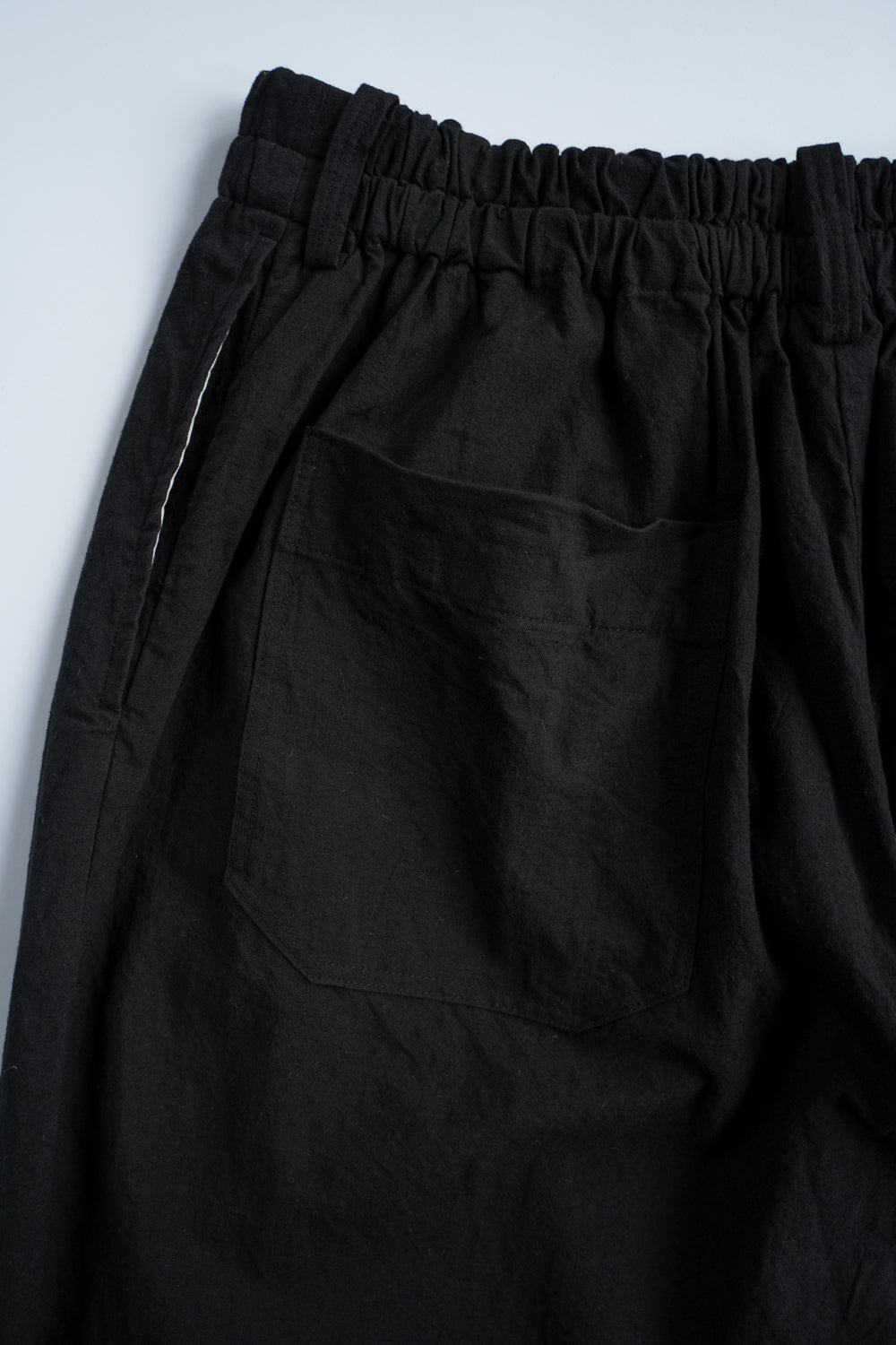 【ラスト1点】Sheeting Dyed Plain Weave Circle Pants/シーチングダイドプレーンウィーブサークルパンツ(BLACK)