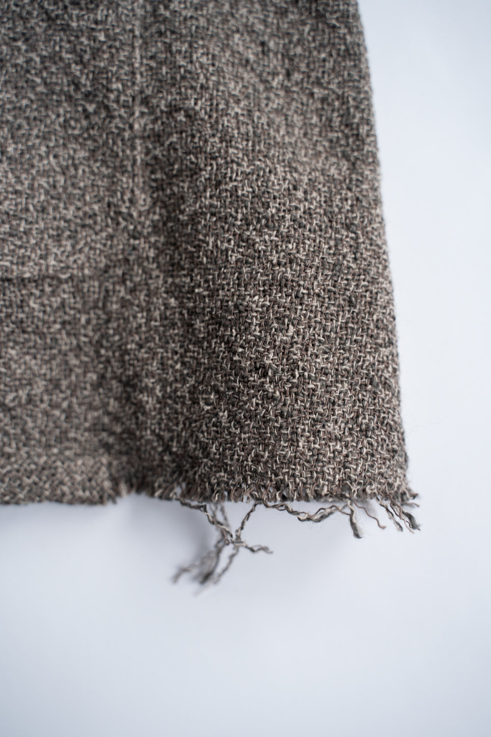 【ラスト1点】Special Twisted Yarn Fabric Collarless Jacket/スペシャルツイステッドヤーンファブリックカラーレスジャケット(LIGHT BROWN)