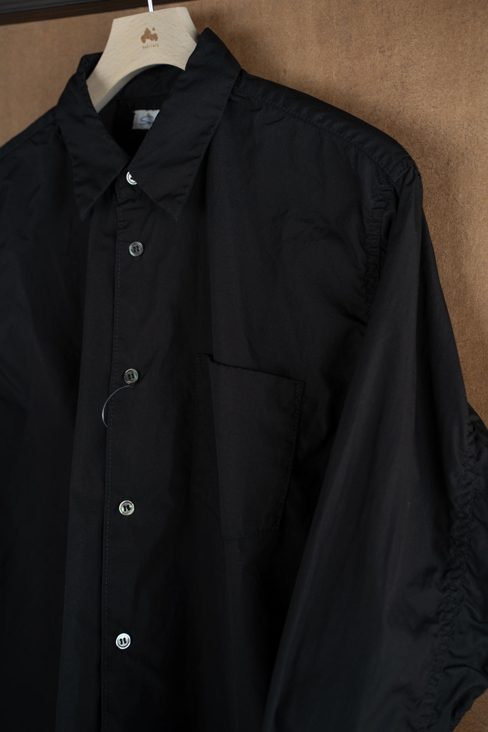 【ラスト1点】SH01B ボックスレギュラー2本針シャツ(BLACK)