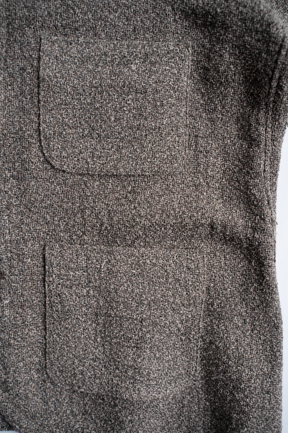 【ラスト1点】Special Twisted Yarn Fabric Collarless Jacket/スペシャルツイステッドヤーンファブリックカラーレスジャケット(LIGHT BROWN)