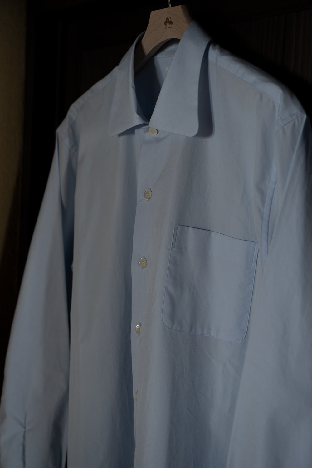 【ラスト1点】SH04B ブロードボックスNEWワイドカラーシャツ(SAX)