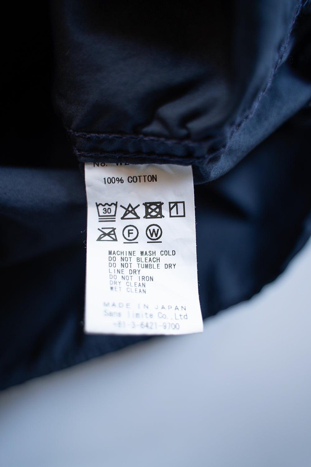 SH01B ボックスレギュラー2本針シャツ(NAVY)