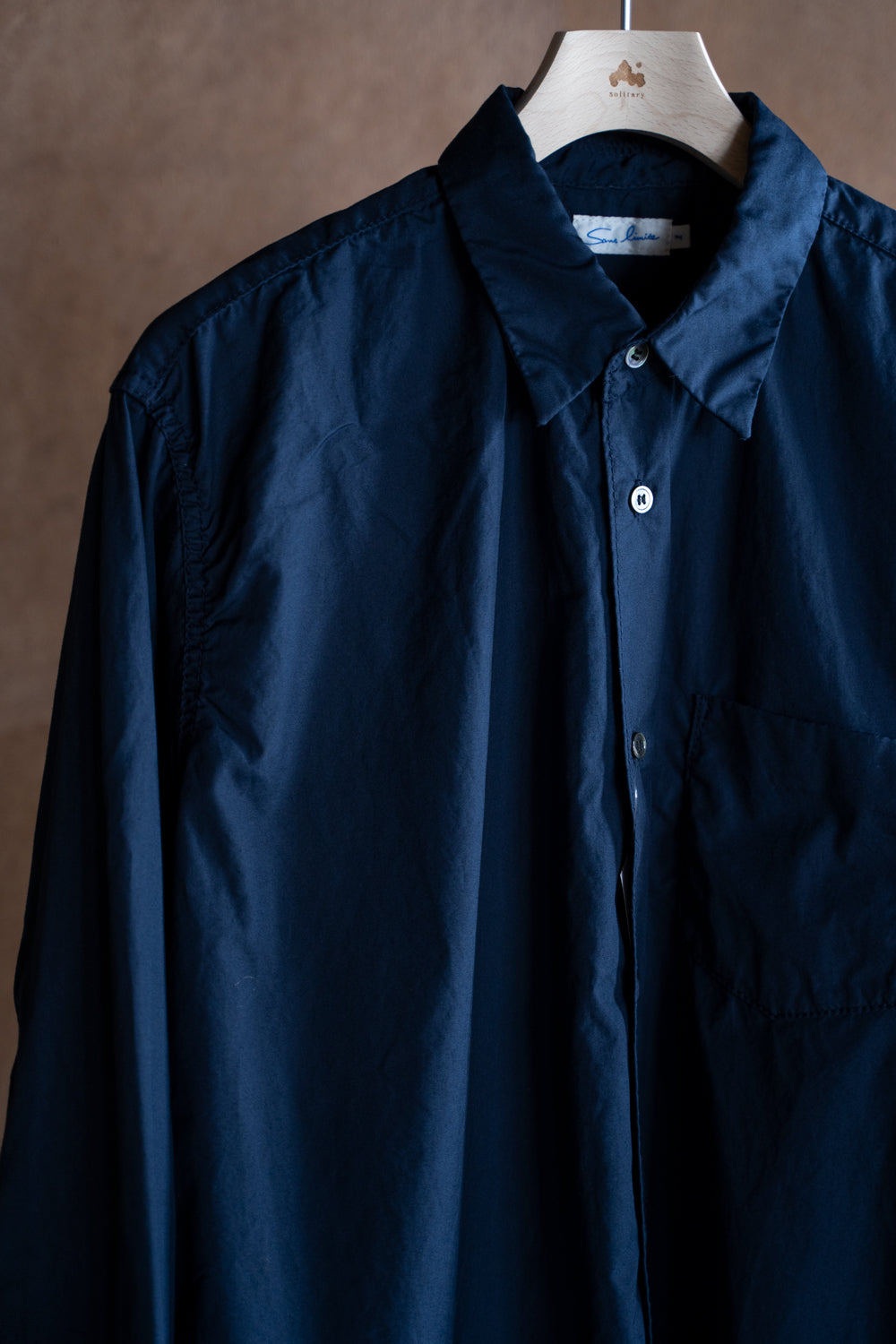 Sans limite/サンリミット】SH01B ボックスレギュラー2本針シャツ(NAVY) Sans limite/サンリミット】SH01B ボックスレギュラー2本針シャツ(NAVY)