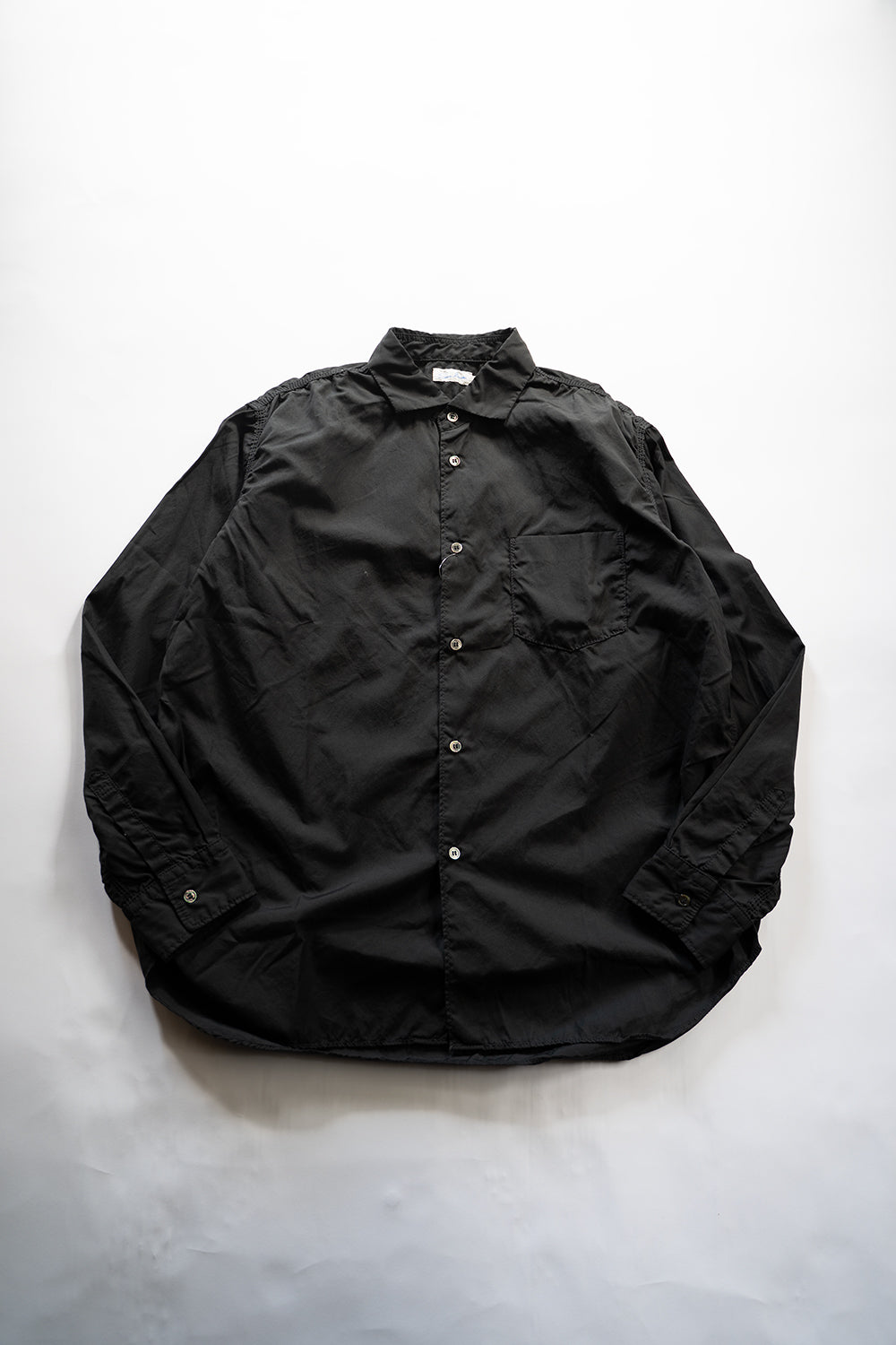 SH04B ボックスワイド3本針シャツ(BLACK)