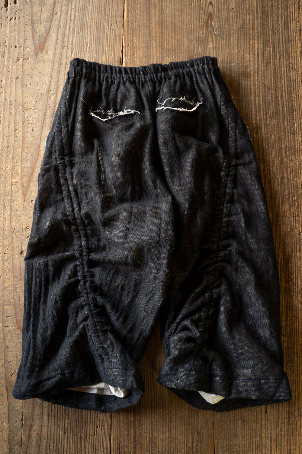 【ラスト1点】Black Mohair Leno Cloth Baggy Pants/ブラックモヘアレノクロスバギーパンツ(BLACK)