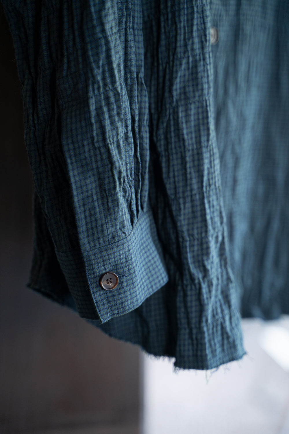 【ラスト1点】Shearling Twill Check Shadow Panel Shirt/シャーリングツイルチェックシャドウパネルシャツ(NAVY GREEN)
