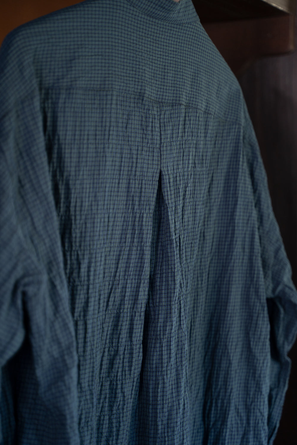 【ラスト1点】Shearling Twill Check Shadow Panel Shirt/シャーリングツイルチェックシャドウパネルシャツ(NAVY GREEN)
