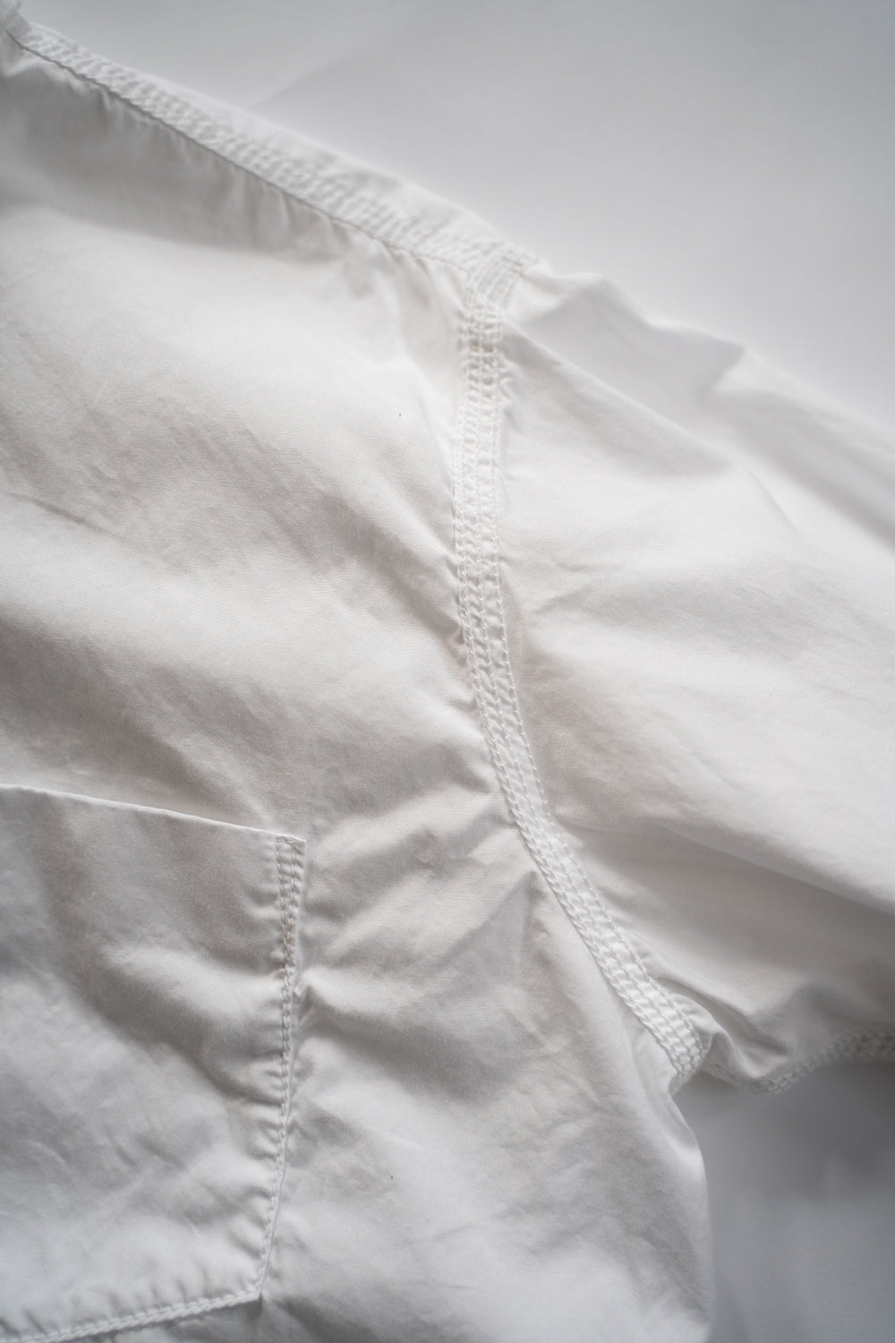 SH04B ボックスワイド3本針シャツ(WHITE)