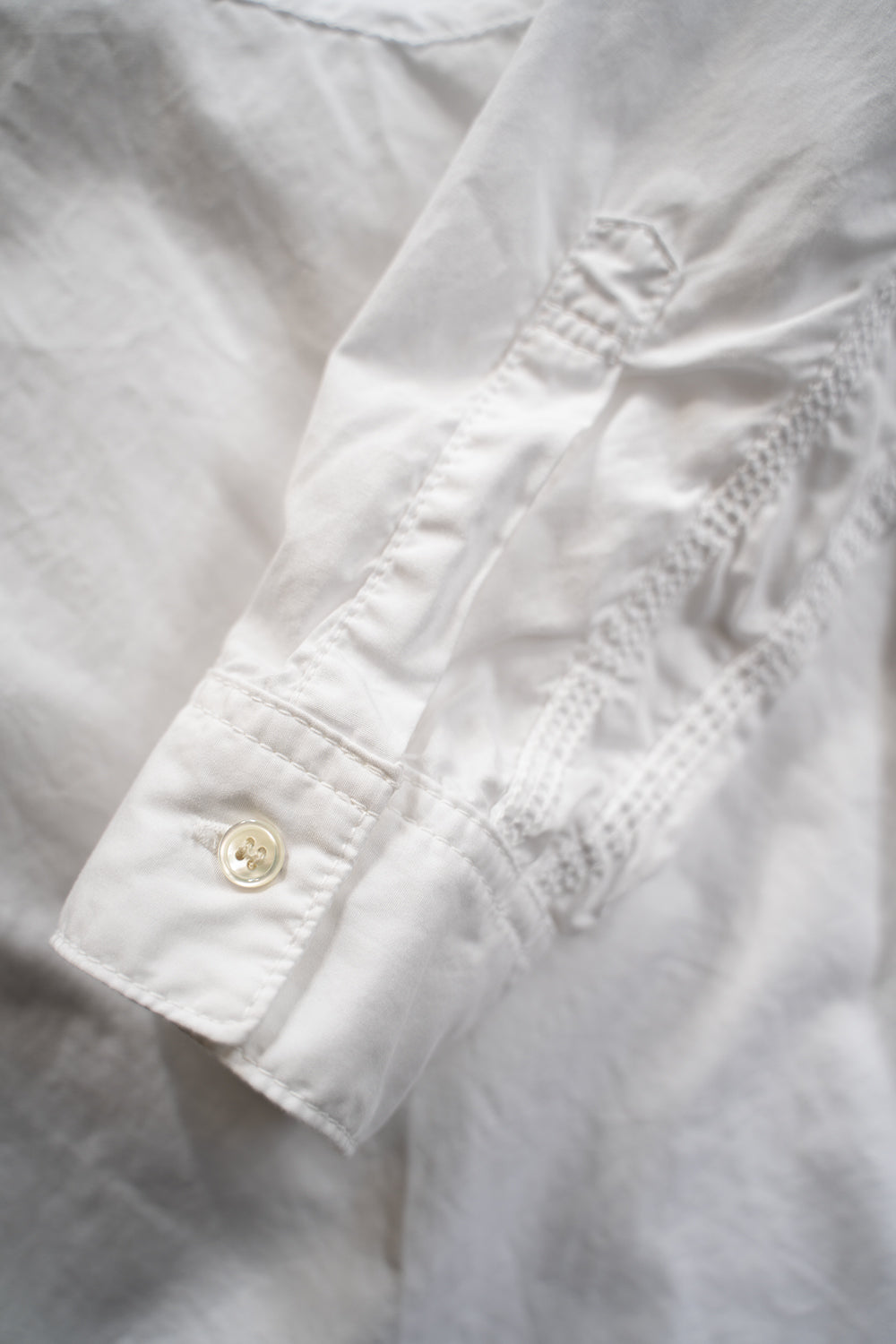 SH04B ボックスワイド3本針シャツ(WHITE)
