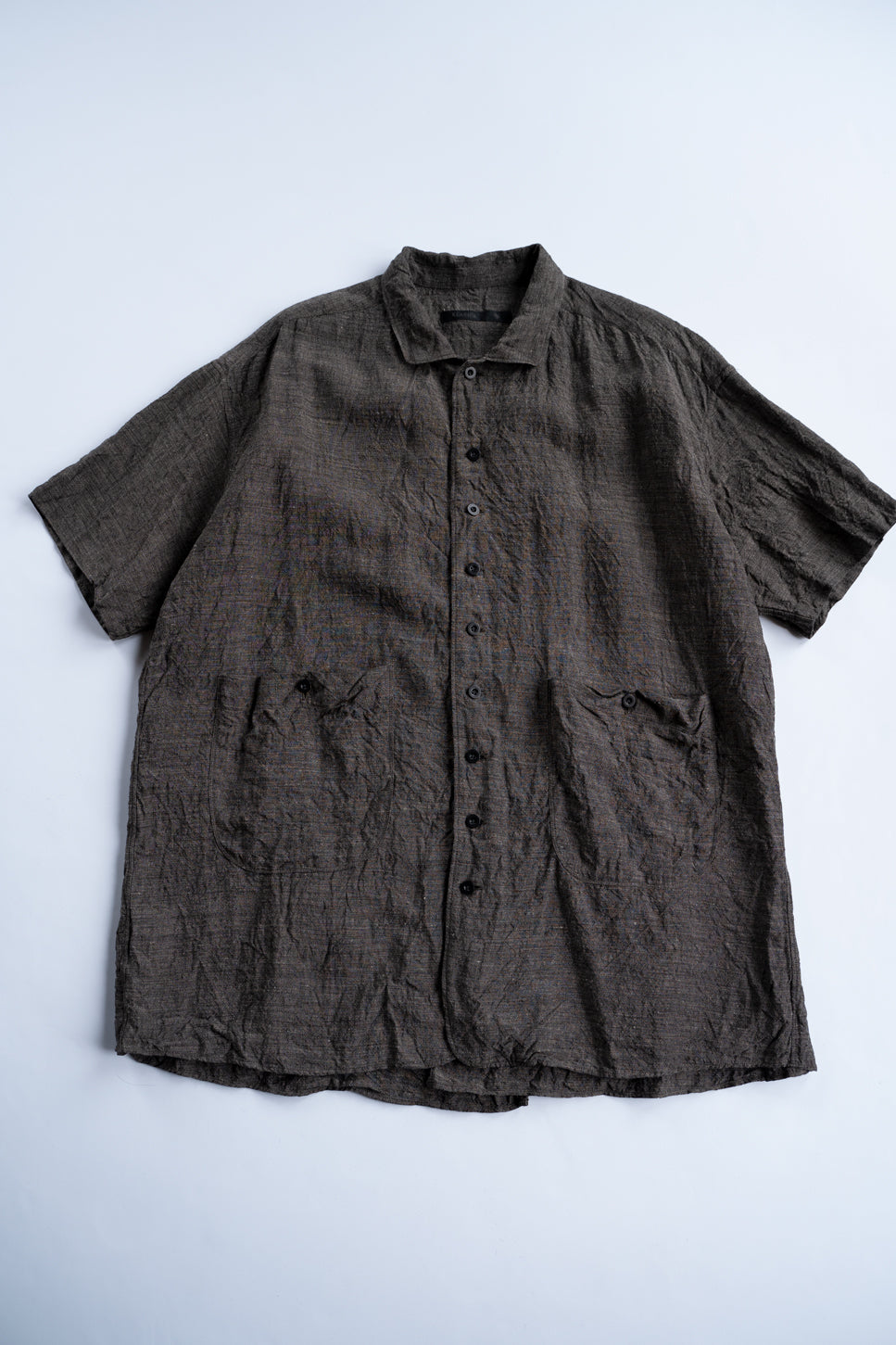 【ラスト1点】Back Flap H/S Shirts With Big Pockets”SH-052”-LC(BROWN)