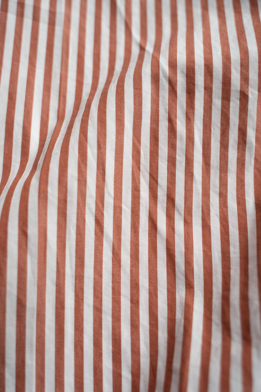 SH01B LEGGIUNO ボックスレギュラー2本針シャツ(BROWN STRIPE)