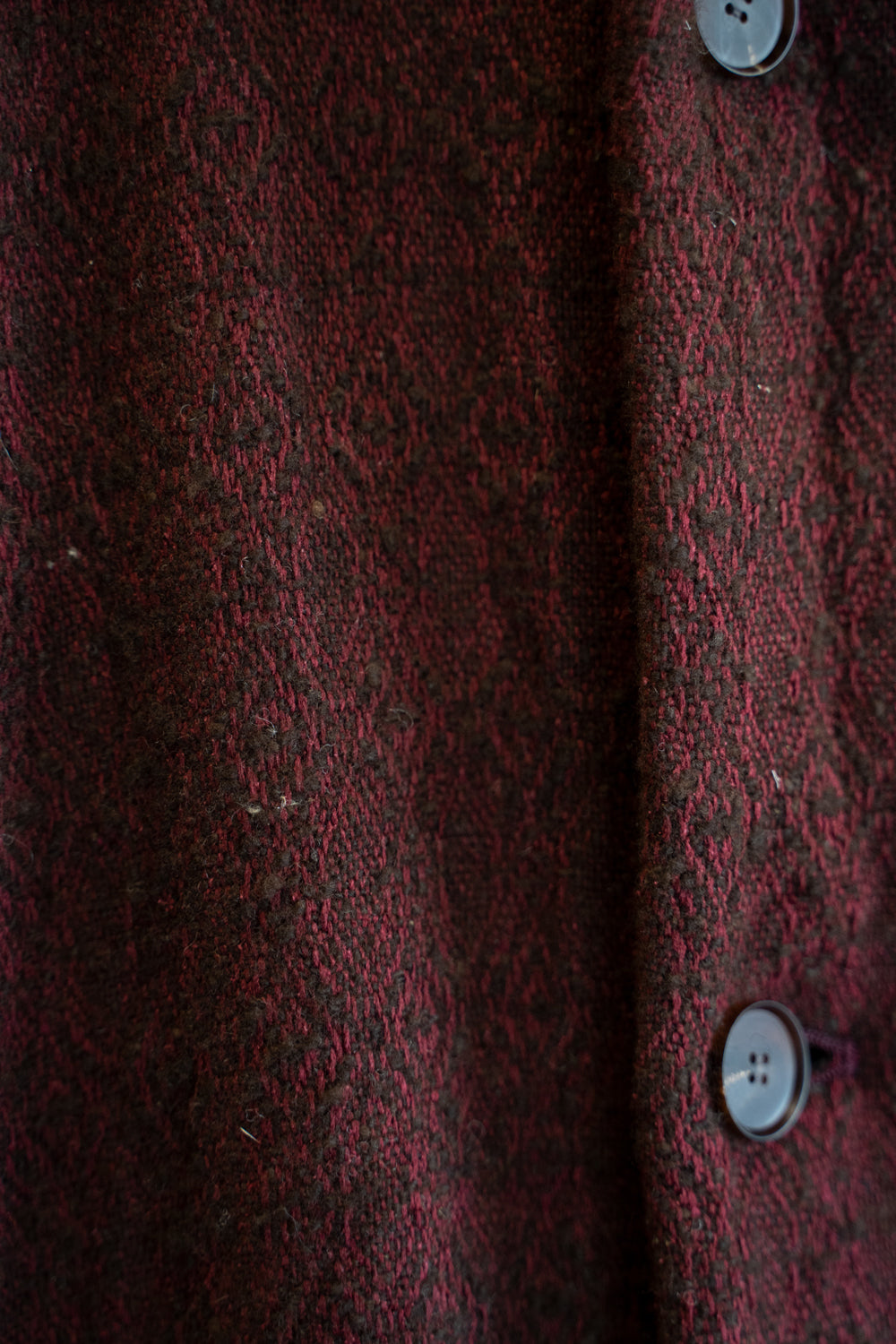 【ラスト1点】ドビーシルクウールフーデッドコート(DARK RED)