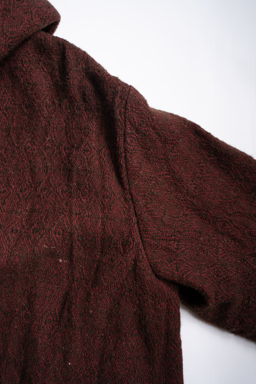 【ラスト1点】ドビーシルクウールフーデッドコート(DARK RED)