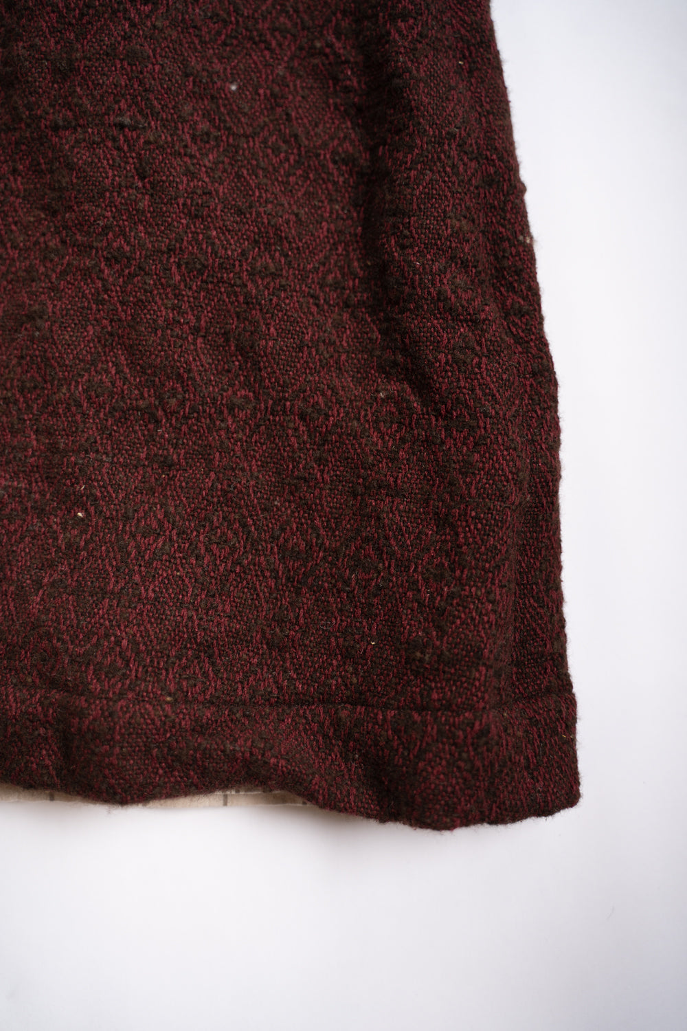 【ラスト1点】ドビーシルクウールフーデッドコート(DARK RED)