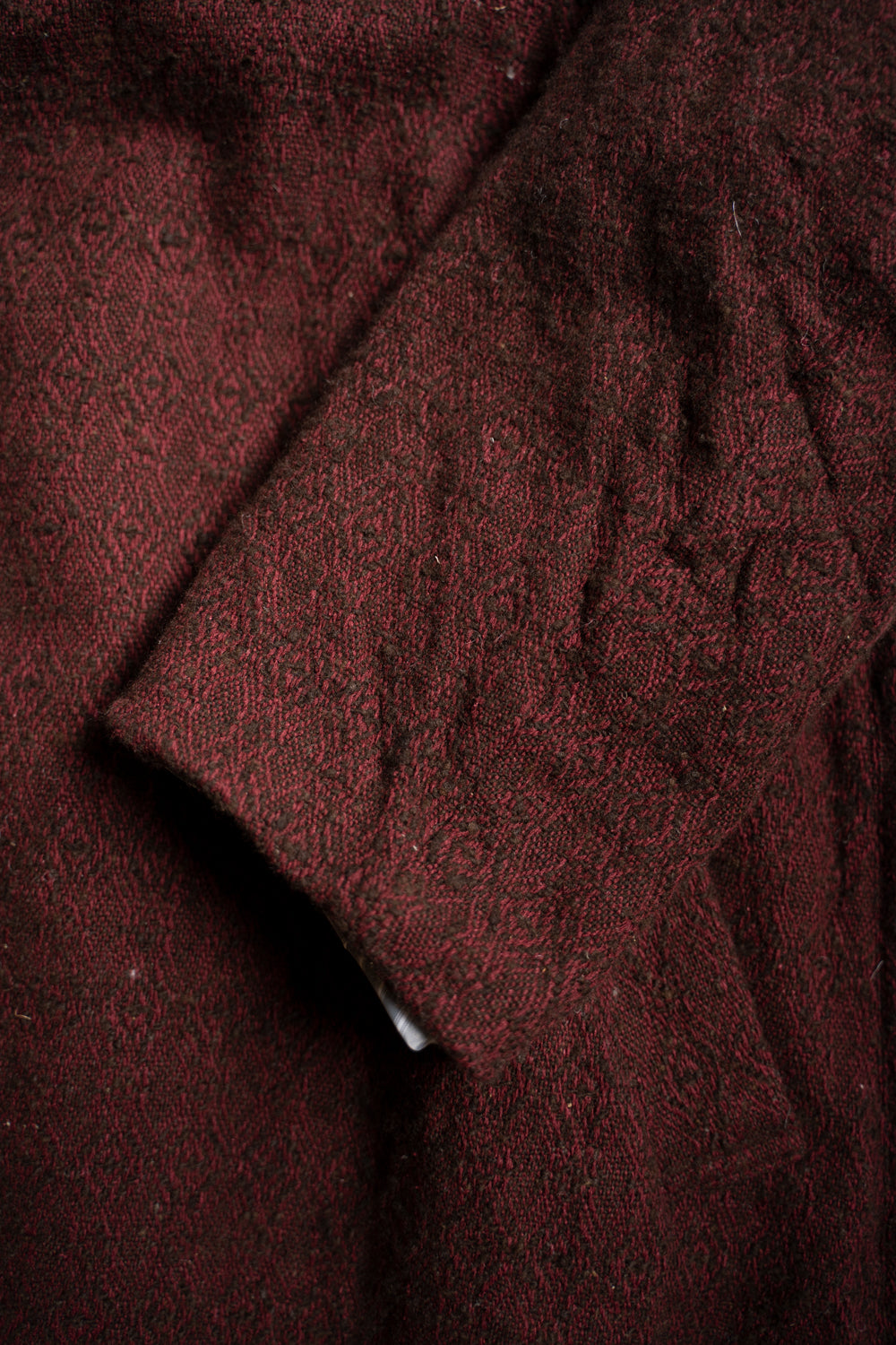 【ラスト1点】ドビーシルクウールフーデッドコート(DARK RED)