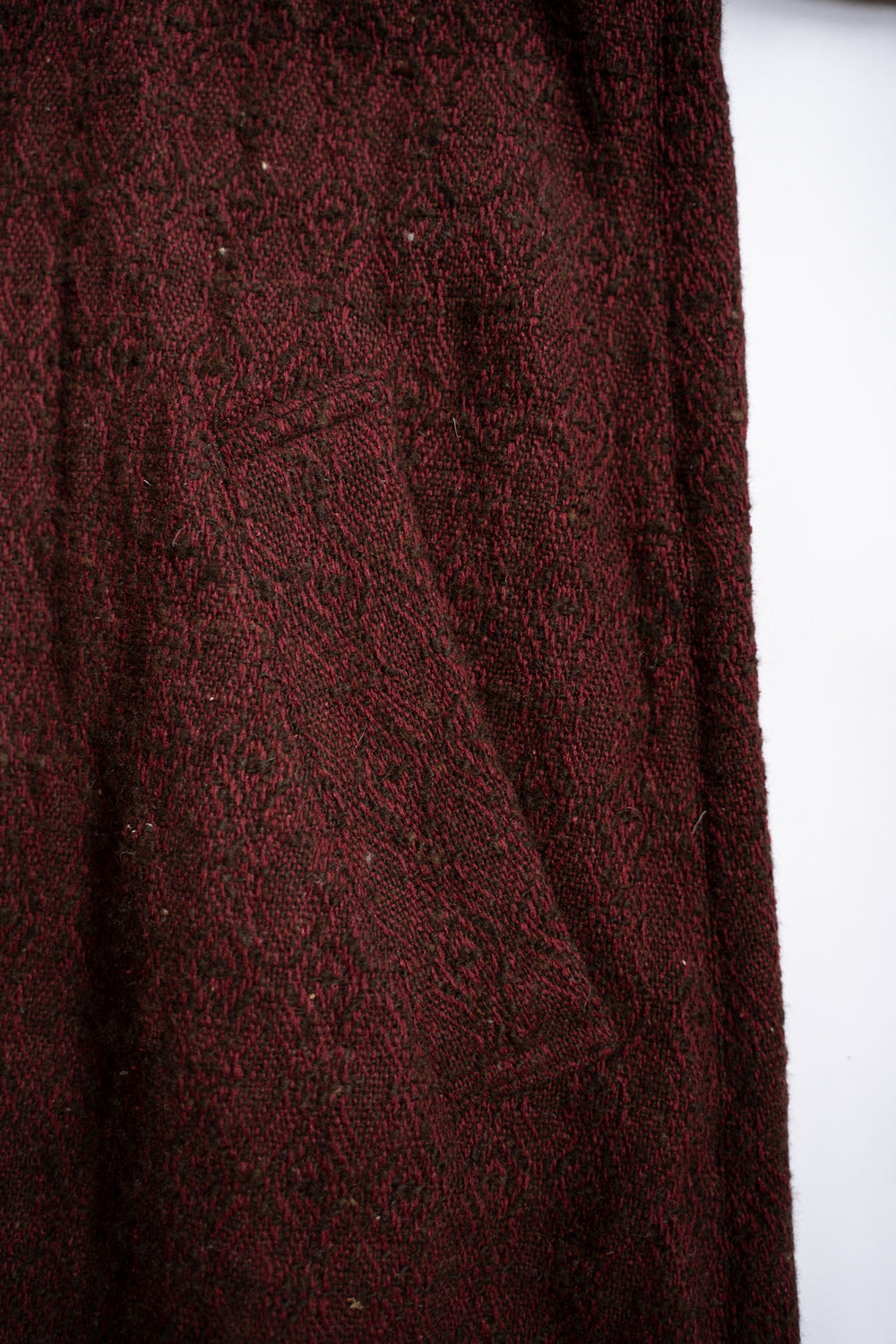 【ラスト1点】ドビーシルクウールフーデッドコート(DARK RED)