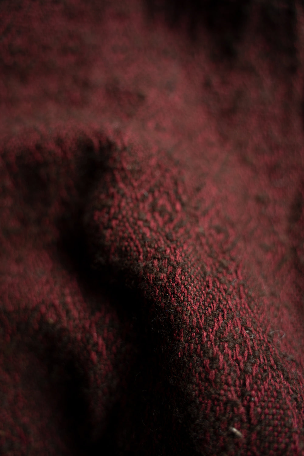 【ラスト1点】ドビーシルクウールフーデッドコート(DARK RED)