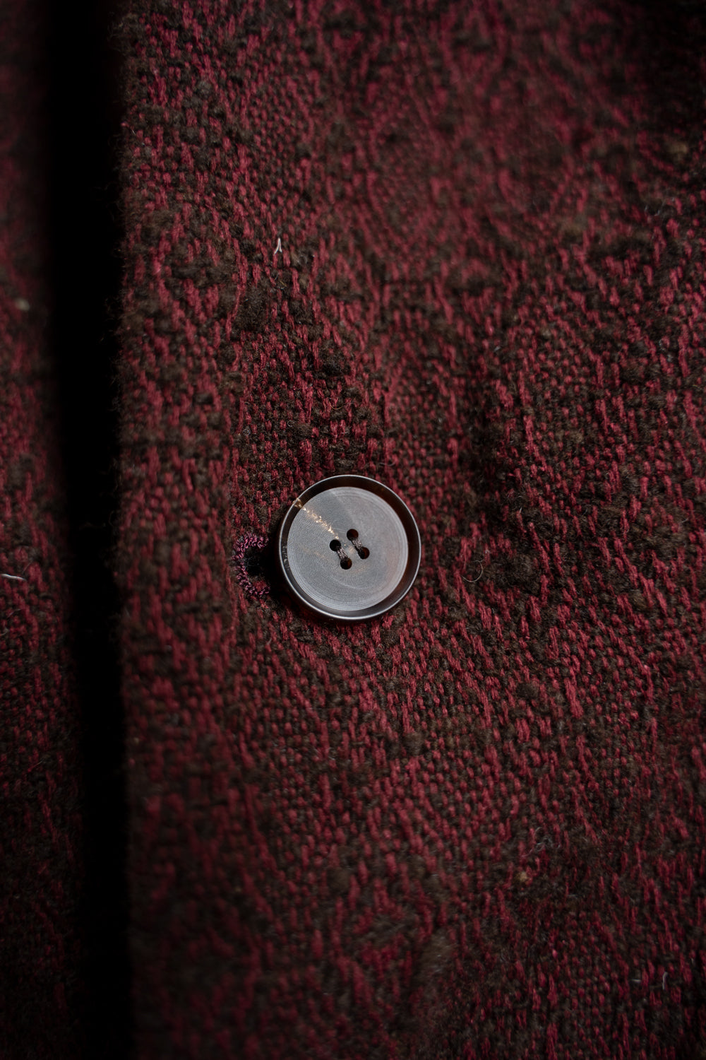 【ラスト1点】ドビーシルクウールフーデッドコート(DARK RED)