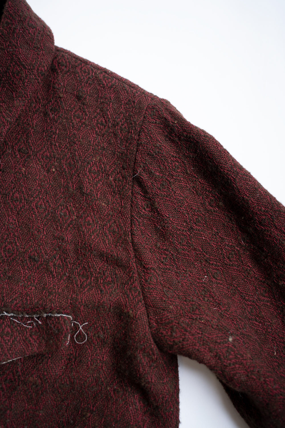 【ラスト1点】Dobby Silk Wool Long Cock Jacket/ドビーシルクウールロングコックジャケット(DARK RED)