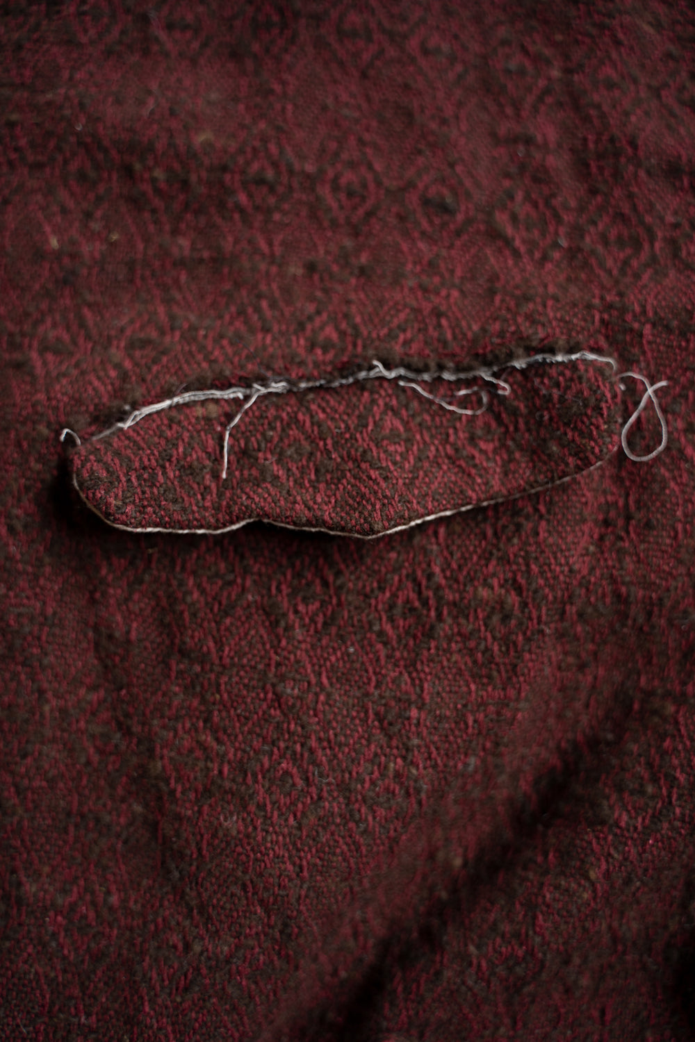 【ラスト1点】Dobby Silk Wool Long Cock Jacket/ドビーシルクウールロングコックジャケット(DARK RED)