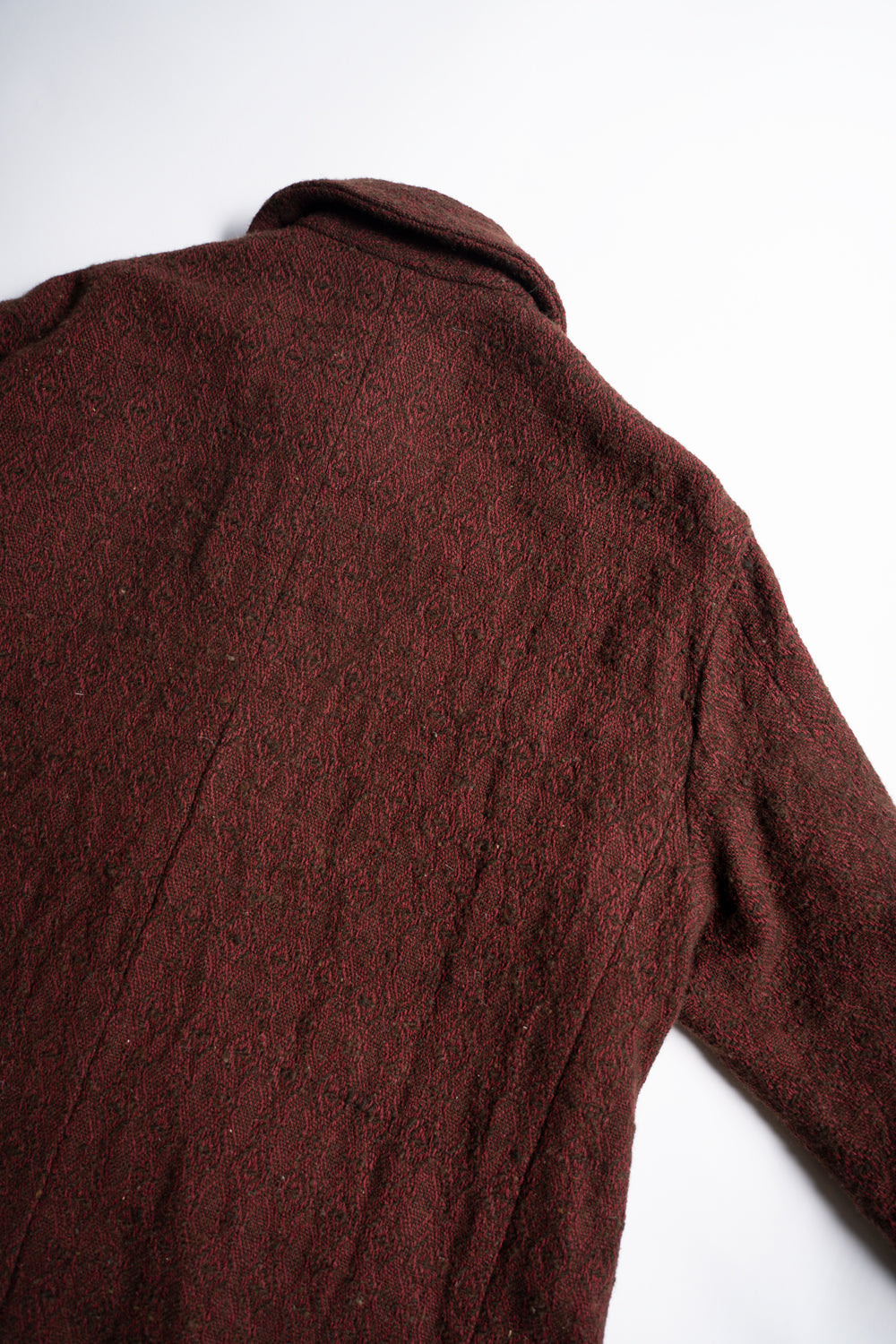 【ラスト1点】Dobby Silk Wool Long Cock Jacket/ドビーシルクウールロングコックジャケット(DARK RED)